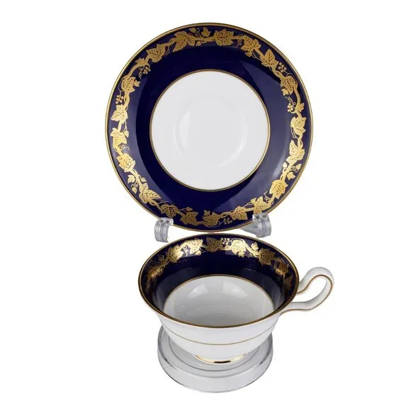 Wedgewood Vintage Whitehall Cobalt Blue Cup and Saucer Set Excellent Condition - Picture 1 of 9